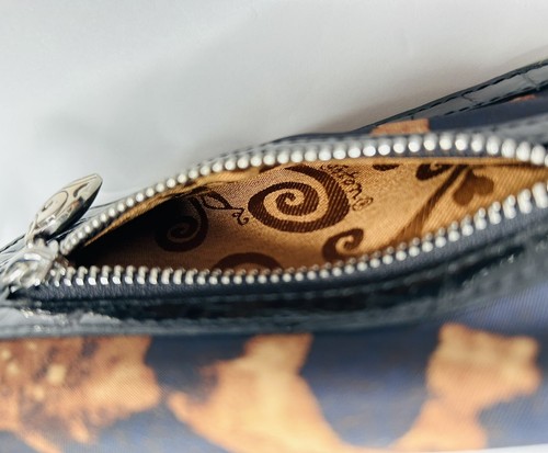BRIGHTON Wristlet Purse ~ Black Leopard Print Abstract - Picture 5 of 13
