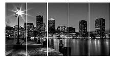 BOSTON Skyline framed/mounted fiberboard art/better than stretched canvas print