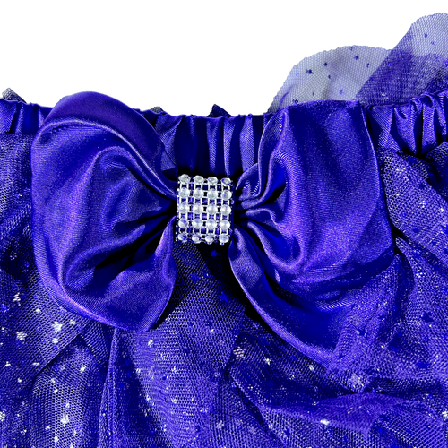 Purple Novelty Tutu Skirt Starts Glitter & Bow Girl Size 8 Great Princess Gift - Picture 2 of 4
