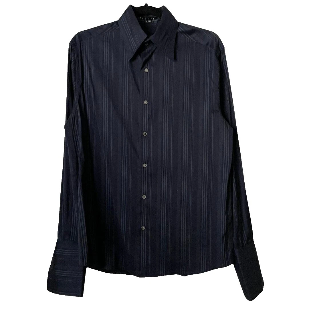 Camisas informales para hombre Theory a rayas de algodón con botones