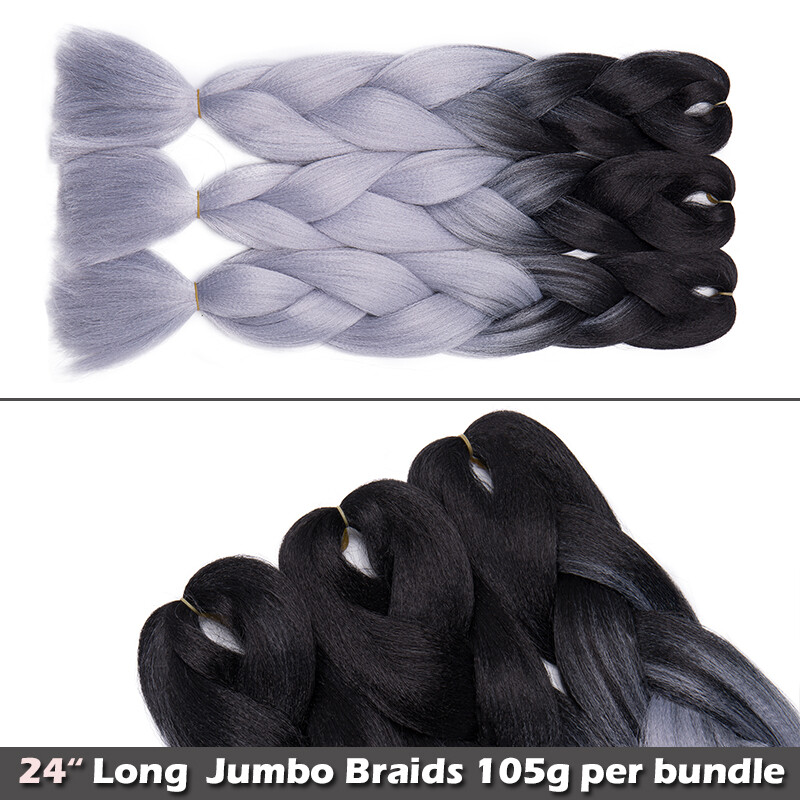 CLKE Kanekalon Jumbo Braids Haarverlängerung, Afrikanisch, 24