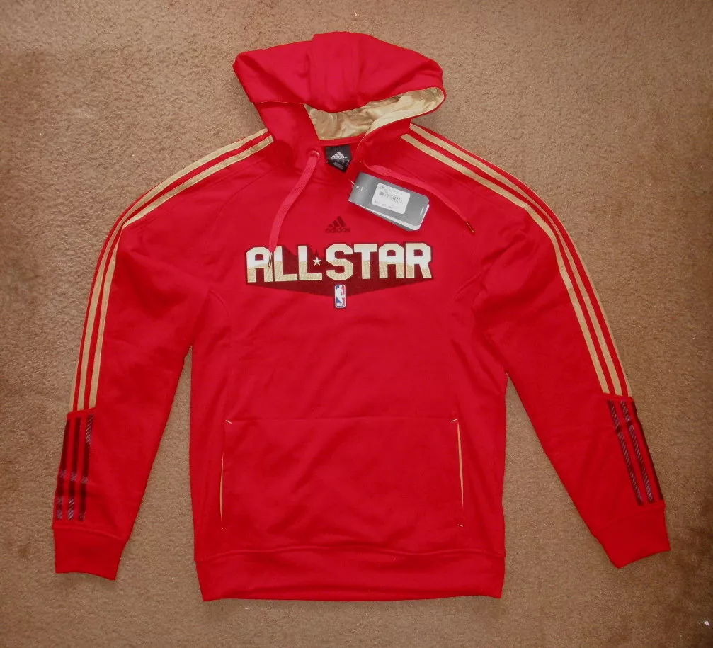 Adidas NBA All Star West hoodie pull-over red NWT $85 tag hood MEDIUM