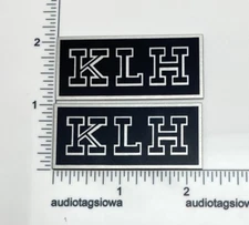 KLH Speaker Grill Badge Pair Emblem Custom Made Thick Aluminum