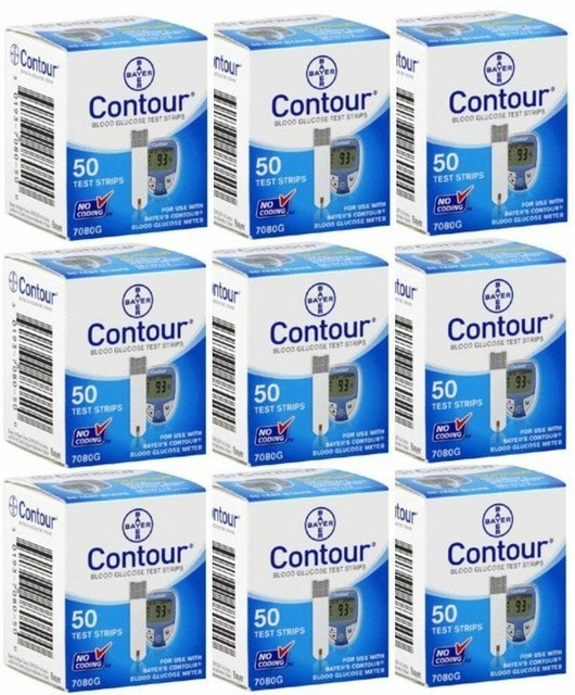 Bayer 7080G Contour Glucose Blood Test Strips 50 Count for sale