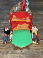 Adore 12" Hen House Chicken Coop Plush Stuffed Animal Playset