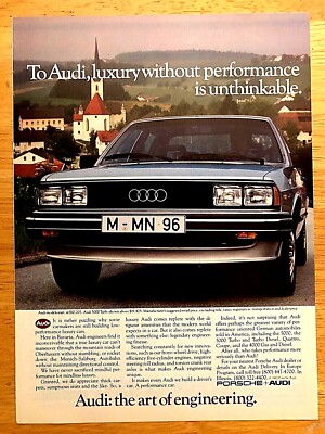 1983 AUDI 5000 TURBO ORIGINAL VINTAGE MAGAZINE PRINT AD