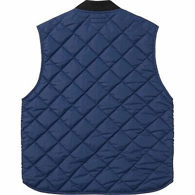 Supreme Pins Quilted Work Vest 2colors Black Navy Size S-XXL Supreme Pins Quilted Work Vest 2colors Black Navy Size S-XXL