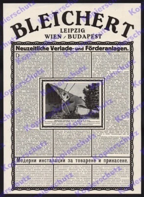Reklame Adolf Bleichert Leipzig Drahtseilbahn Maschinenbau Holz Oberaudorf 1916 - Bild 1 von 4