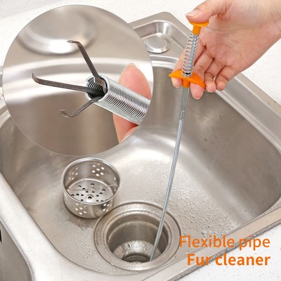 Sewer Pipe Hook Bendable Deep Clean Sink Sewage Waste Clamp Drain Pipe Cleaning