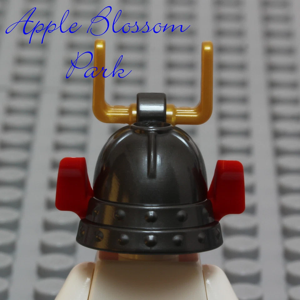 LEGO Ninjago Minifigura SAMURAI X CASCO Gris Perla Oscuro con Protector de Barbilla Ninja Nya Rojo Foto 4 de 4