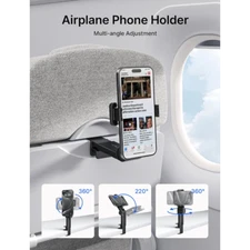 360° Rotating Phone Holder – Universal Mount for Airplane,Train & Office Desk US