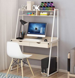 Liberty Tall Computer Desk Workstation With Shelves And Drawers