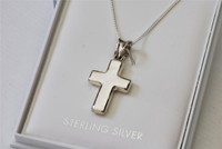 Silver Cross Pendant & 16 Chain, New, Boxed, Free Uk Post Silver Cross Pendant & 16 Chain, New, Boxed, Free Uk Post