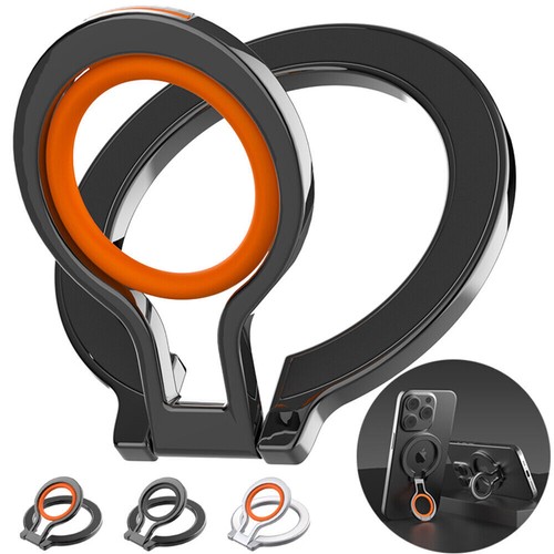 Universal Metal Silicone Finger Ring Magnetic Phone Stand For All Phone MagSafe - 第 1/24 張圖片