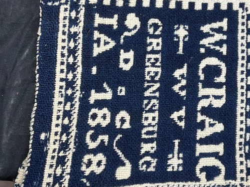 W. Craig 1858 INDIGO & IVORY JACQUARD COVERLET DOUBLE WOVEN FLORA | eBay