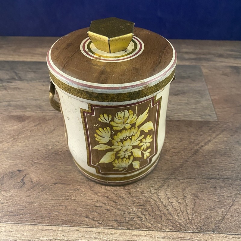 Vintage Murray Allen Imported Quality Confections Tin Honeysuckle Flowers Leaves