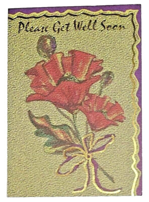 1 Get Well Greeting Card/Envelope Flowers Sincere Loving Hope Return Good Health