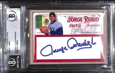 JORGE RUBIO AUTO'D SIGNED CUSTOM TRADING CARD BAS COA CALIFORNIA ANGELS MEX B