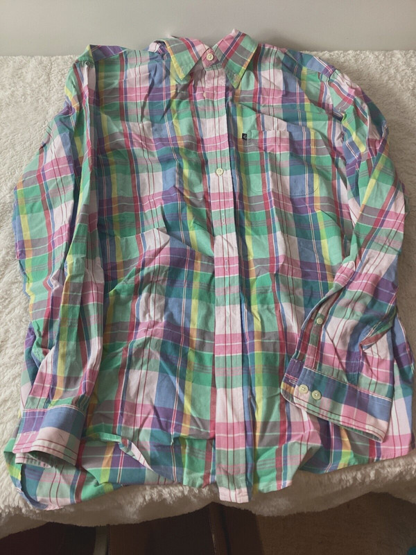 BROOKS BROTHERS 346 LS PLAID SHIRT LARGE