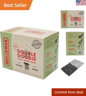 6-Pack Double Doodie Toilet Waste Bags with BIO-GEL - Perfect for Camping