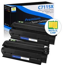 2PK Black C7115X Black Toner Cartridge Compatible For HP LaserJet 1200 3320nmfp