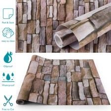 3D Stone Wallpaper Self-Adhesive Contact Paper Brick Peel and Stick Waterproof