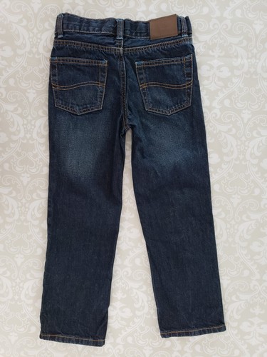 Lee Boy 7 Dark Denim Straight Blue Jeans Adjustable Waist 24" Waist 20" Inseam - Picture 3 of 4