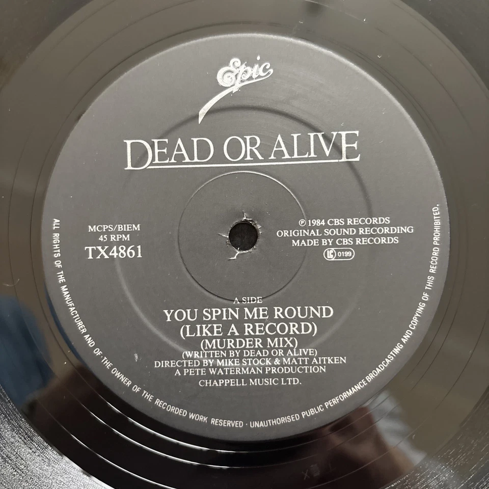 Dead Or Alive You Spin Me Round (Like A Record) EX+/EX Murder Mix 12" Vinyl 1984 - Image 4 of 4