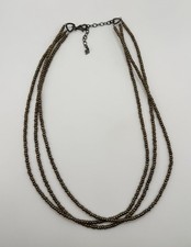Sterling Silver Silpada Signed Bronze Color Beaded Necklace 17 Adjustable