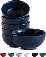 20oz Ceramic Soup Cereal Bowls Set of 6 Navy Microwave Dishwasher Safe