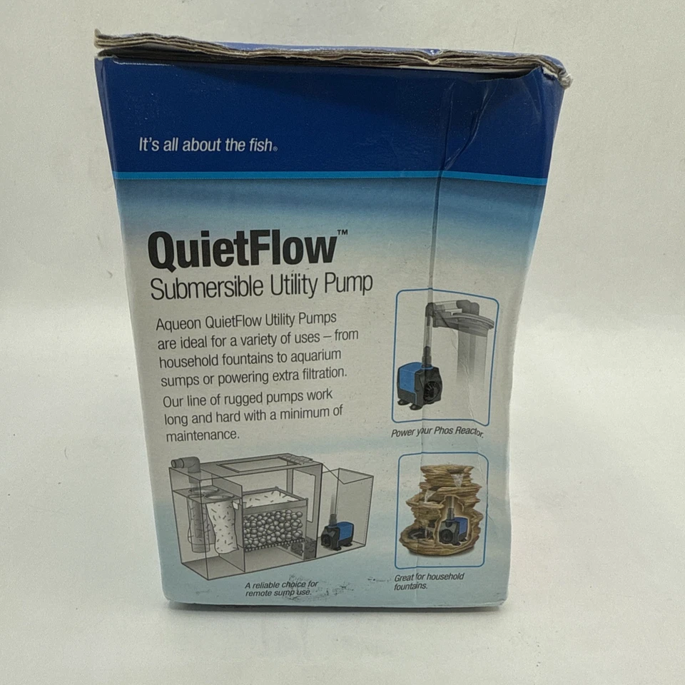 Bomba utilitaria sumergible Aqueon QuietFlow agua para acuario AQ1700 264-449 GPH flujo Foto 4 de 4