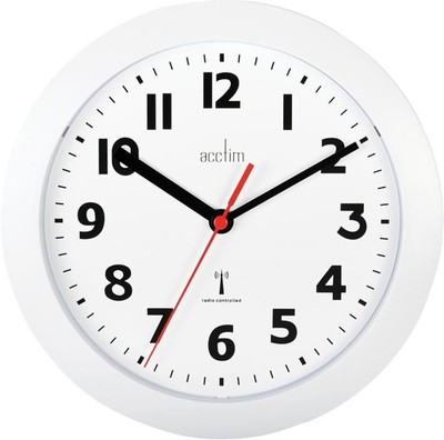 ACCTIM - Parona 23cm Radio Controlled Analogue Wall Clock - White