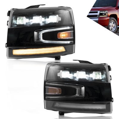 Paar VLAND LED Scheinwerfer für Chevy Silverado 1500/2500/3500HD 2007-13 gelber
