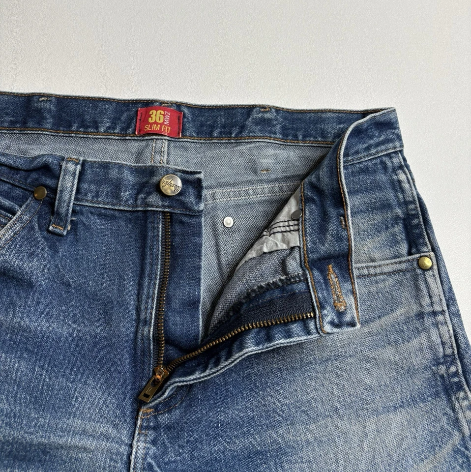 Wrangler 36MWZ Slim Fit Blue Denim Jeans Men’s Size 32X30 - Image 3 of 4