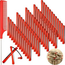WILLBOND 60 Pcs Perm Rods for Short Long Hair Plastic Cold Wave 0.2 Inch, Red