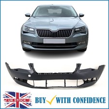 Front Bumper Primed With Washer Holes No PDC Holes For Skoda Superb 2015-2019