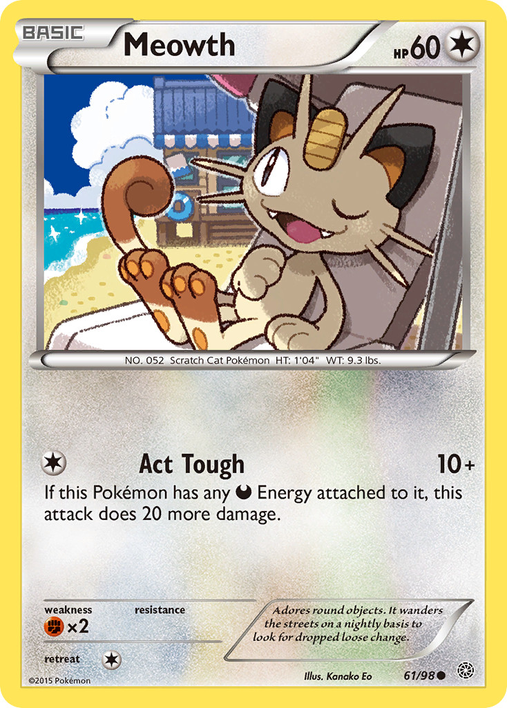 Meowth 61/98 Common Ancient Origins Pokemon Lightly Played