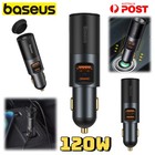 BASEUS 120W Car Charger Lighter Double Power Adapter Socket Splitter QC4.0 DP