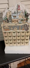ROMAN- 2021- 14"H- LED MOUNTAIN VILLAGE ON COUNTDOWN BASE-NEW IN BOX