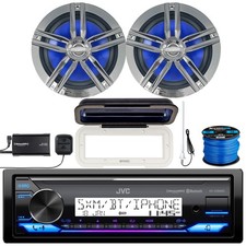 JVC KD-X38MBS USB/AUX AM/FM Receiver, 2x 6.5" 180W Speakers, Satellite Tuner Kit