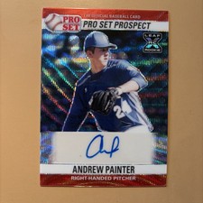 Andrew Painter Autographed 2021 Leaf Pro Set Metal Prospect RED WAVE