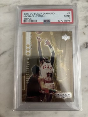 1998-99 UD Black Diamond Triple /1500 MICHAEL JORDAN #2 PSA 9 