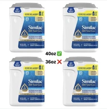 (4) 40oz Tubs- Similac 360 Total Care Infant Baby Formula Powder 160oz