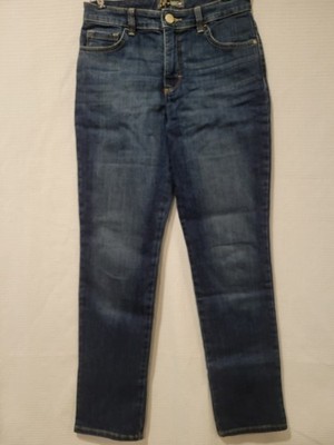 Women blue denim jean pants lee monroe classic straight ellis  4 medium