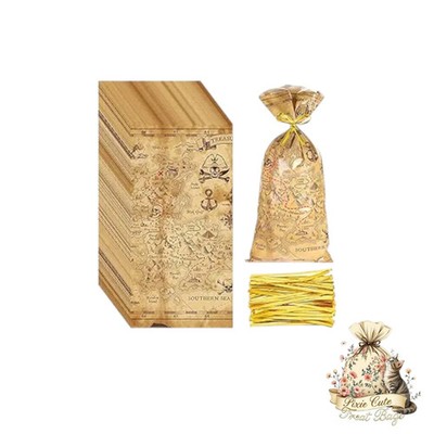 Pirate Party Cello Bags Pirate Treat Bags Goodie Treasure Map Island Treat