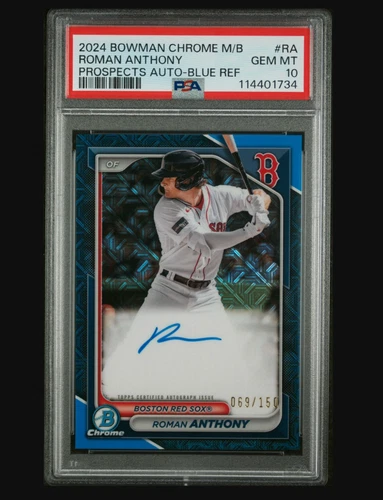 2024 Bowman Chrome Mega Box Prospect Roman Anthony Blue Mojo Auto /150 - PSA 10