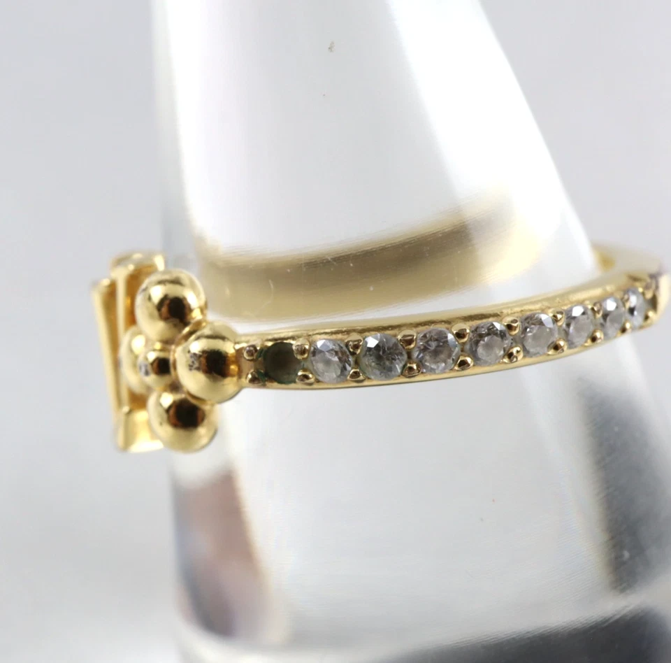 Louis Vuitton LV Iconic Ring M1461M Gold-Tone Size M Missing One Stone As Is - Image 3 of 4