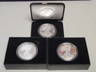 Lot Of 3 American Eagle Silver Proof Coins 2021 2023 2024 One Ounce West Point