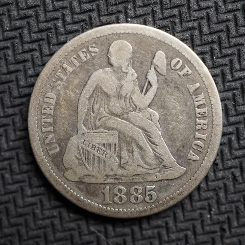 1885 *P *  SEATED LIBERTY SILVER DIME   **  **  FREE SHIPPING! C2604