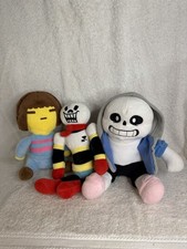 Undertale Plush Lot Of 3 - Chara, Red Papyrus, and Sans Skeleton